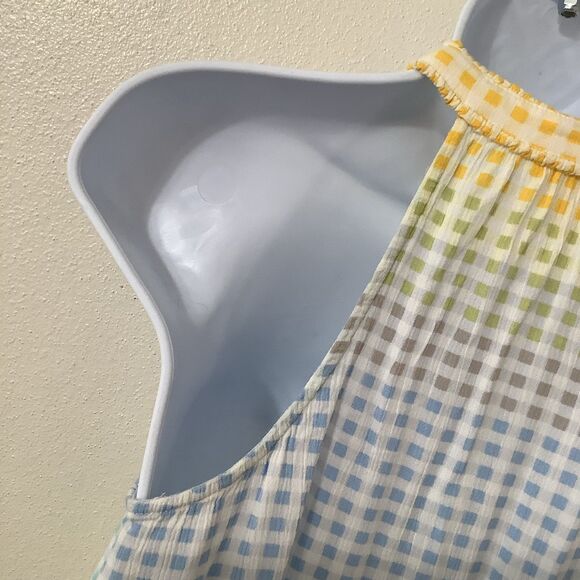 LC Lauren Conrad Gingham Cottagecore Springtime Easter Colorful Tassel Blouse XS - Picture 9 of 12